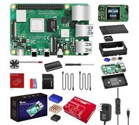 Vemico Raspberry Pi 4 8GB Starter Kit Raspberry Pi 4B 8GB di RAM con Scheda da 32GB 3 Dissipatori di Calore 2 Cavi HD Out Alimentatore USB-C 5,1V 3A Custodia ABS Ventola di Raffreddamento