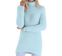 VEMOW Cozy Sweater - Maglione da donna in pile Sherpa, oversize, a maniche lunghe, collo alto