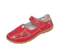VEMOW Sandali estivi chiusi da donna, comodi sandali casual con pavimento morbido e supporto per l'arco del piede, scarpe ariose scavate per la città, passeggiate, Rosso B, 41 EU