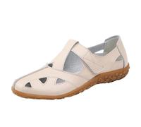 VEMOW Sandali estivi chiusi da donna, comodi sandali casual con pavimento morbido e supporto per l'arco del piede, scarpe ariose scavate per la città, passeggiate, Beige F, 39 EU
