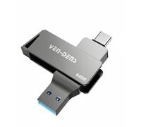 VEN-DENS Chiavetta USB 3.2 2 in 1, doppia interfaccia di tipo C e USB-A, memoria esterna USB, memory stick OTG in lega di zinco ad alta velocità per Android, laptop, MacBook, Windows, smartphone e PC