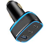 Ven - Dens USB - A + 2x USB - C - Caricabatterie per auto - Nero