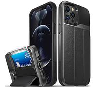 VENA vCommute Cover Custodia a Portafoglio Compatibile con Apple iPhone 12 Pro Max (6.7"-inch), (Military Grade, Card Slot) Flip Custodia Case Cover Protettiva Pelle con Kickstand - Grigio