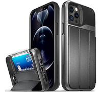 Vena vCommute Cover Custodia a Portafoglio Compatible Con Apple iPhone 12 / iPhone 12 Pro (6.1"-inch), (Military Grade, Card Slot) Flip Custodia Case Cover Protettiva Pelle con Kickstand - Grigio