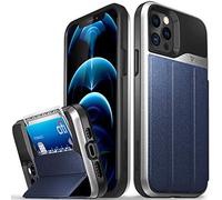 VENA vCommute Cover Custodia a Portafoglio Compatible Con Apple iPhone 12 / iPhone 12 Pro (6.1"-inch), (Military Grade, Card Slot) Flip Custodia Case Cover Protettiva Pelle con Kickstand - Blu