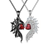 VENACOLY Collana per coppie in argento Sterling con ciondolo a forma di cuore, simbolo dell'amore, per coppia e per lei