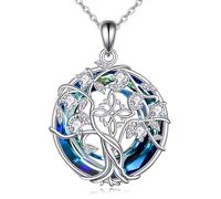 VENACOLY Streghe nodo albero della vita collana in argento Sterling 925 nodo streghe Nudo De Bruja cristallo ciondolo gioielli regali per le donne, Argento sterling