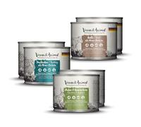 Venandi Animal Premium cibo umido per gatti, confezione di prova II, pollo e coniglio, vitello, tacchino, 6 x 200 g, senza cereali e naturale, 1.2 kg