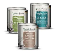 Venandi Animal Premium cibo umido per gatti, confezione di prova II, pollo e coniglio, vitello, tacchino, 6 x 800 g, senza cereali e naturale, 4.8 kg
