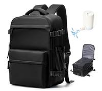 VENATIN Zaino da Viaggio con Sottovuoto, Zaino a compressione sottovuoto, Borse da cabina Ryanair 40x20x25 con sottovuoto con pompa,Nero