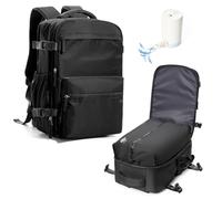 VENATIN Zaino da Viaggio con Sottovuoto, Zaino a compressione sottovuoto, Borse da cabina Ryanair 40x30x20 con sottovuoto con pompa,Nero