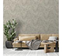 Realistico Venatura Del Legno Carta da Parati Muriva 199501 Oro Metallico