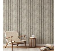 Venatura Del Legno Pannello Carta da Parati Muriva 193501 Asticelle Metallico 3D