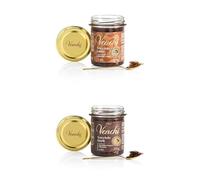 Venchi - 2 Creme Spalmabili, Crema Spalmabile Latte e Nocciole Piemonte IGP 45%, 200 g e Crema Spalmabile Fondente e Nocciole Piemonte IGP, 200 g, Senza Glutine