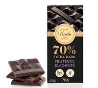 Venchi - Tavoletta di Cioccolato Fondente 70%, 78 g - Con Miscele di Cacao Selezionate - Senza Glutine - Vegano