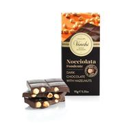 Venchi - Tavoletta di Cioccolato Nocciolato Fondente con Nocciole Piemonte IGP Intere, 95 g - Senza Glutine - Vegano