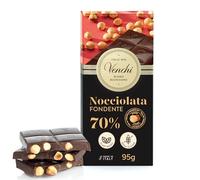 Venchi - Tavoletta Nocciolata Fondente 70% con Cacao Sud America e Nocciole Piemonte I.G.P., 100g - Senza Glutine