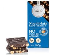Venchi - Tavoletta Nocciolata Fondente NO Zuccheri Aggiunti, 100 g - NO Edulcoranti Artificiali - Con "Nocciole Piemonte IGP" Intere - Senza Glutine - Vegano
