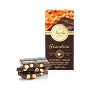 Venchi - Tavoletta Nocciolata Gianduia Fondente, 100 Gr, con "Nocciola Piemonte IGP" Intera, Senza Glutine, Senza Coloranti e Senza Conservanti