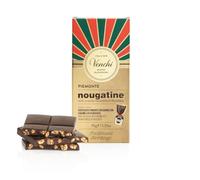 Venchi - Tavoletta Nougatine - Cioccolato Fondente 56%, Granella di Nocciola I.G.P. Caramellata, 100g - Senza Glutine