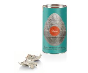 Venchi - Uovo di Cioccolato al Cocco e Chocobiscuit, 150 Gr, con Granella di Biscotto Fondente, Senza Glutine, Con Sorpresa, Collezione Pasqua Venchi, Idea Regalo