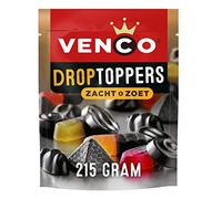 Venco Droptoppers Zacht & Zoet, mix di liquirizia da 210 g, miscela con liquirizia e sapore di frutta, dolce e morbido mix di liquirizia olandese, dropjes, morbido e dolce