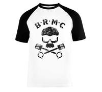 Vendax Brmc - Black Rebels Motorcycle Club - The Wild One Unisex Maglietta da Baseball A Maniche Corte Uomo Donna Bianca Nera
