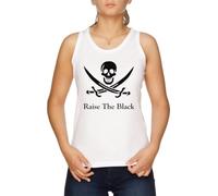 Vendax Raise The Black Sails Canotta T-Shirt Donna Bianca