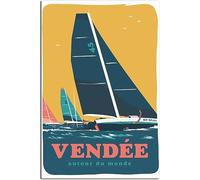 Vendee Autour Du Monde Vintage Viaggio Poster Retro Wall Art Tela Poster Art Print Camera Decorazione Casa Decorazione Non incorniciato 50x75cm
