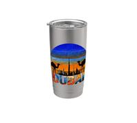 vendemmia, dubai, orizzonte, tramonto, cammello, deserto, viaggio Bicchiere termico in acciaio inox doppia parete
