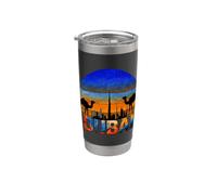 vendemmia, dubai, orizzonte, tramonto, cammello, deserto, viaggio Bicchiere termico in acciaio inox doppia parete