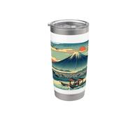 vendemmia, giapponese, monte, fuji, giappone, sole, sopra, montagna Bicchiere termico in acciaio inox doppia parete
