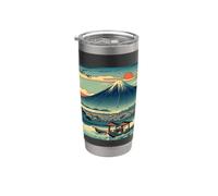 vendemmia, giapponese, monte, fuji, giappone, sole, sopra, montagna Bicchiere termico in acciaio inox doppia parete