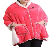 Vendics Coperta Scialle Riscaldato a Batteria Avvolgimento Cordless per Donna, con Spegnimento Automatico Mantella Calda in Flanella Ultra Morbida, per Sedia da Ufficio per Auto 170X70 cm/D