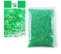 Vendita all'ingrosso all'ingrosso 2-6mm Jelly AB Resina Strass non termoadesivi Cristalli di plastica con retro piatto Strass luccica Confezione grande Pietre-Tm- Verde AB-5mm 3000 pezzi