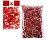 Vendita all'ingrosso all'ingrosso 2-6mm Jelly AB Resina Strass non termoadesivi Cristalli di plastica con retro piatto Strass luccica Confezione grande Pietre-Tm- Rosso scuro AB-5mm 3000 pezzi