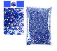 Vendita all'ingrosso all'ingrosso 2-6mm Jelly AB Resina Strass non termoadesivi Cristalli di plastica con retro piatto Strass luccica Confezione grande Pietre-Tm- Blu AB-5mm 3000 pezzi