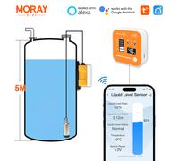 Vendita calda 5M Moray ME202R Tuya Smartlife APP WIFI Display LCD della temperatura Livello sommergibile Monitor del livello del liquido dell'acqua