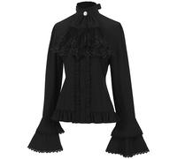 Vendita calda camicia top design colletto staccabile manica svasata vittoriano g