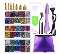Vendita calda Nuovo Set Hot Fix Strass SPINA UE o USA Applicatore Hotfix e 7 punte Cristallo Strass in vetro Bacchetta termoadesiva Strass DMC-Pink-A US plug