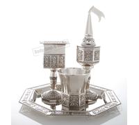 VENDITA JUDAICA Nichelato Rituale Shabbat Havdalah Portacandele Tazza Set