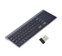 Vendite Pazze Mini tastiera, tastiera universale nera a 59 tasti, portatile 2.4 Ghz durevole risparmio energetico intelligente per viaggi di lavoro a casa 26 * 10 cm con touchpad PC/Notebook/TV Box