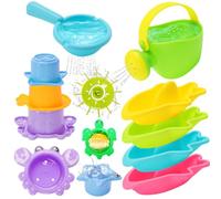 Venditer Giocattoli da Bagnetto per Bambini, 11 Pezzi Giochi Bagnetto Neonato con Ventose, Giochi Bagnetto per Bambini 1 2 3 4 Anni, Giochi Acqua, Giocattolo Che Nuota per Neonati Ragazzi Ragazze