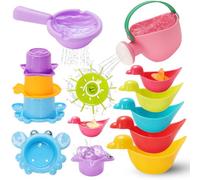 Venditer Giocattoli da Bagnetto per Bambini, 11 Pezzi Giochi Bagnetto Neonato con Ventose, Giochi Bagnetto per Bambini 1 2 3 4 Anni, Giochi Acqua, Giocattolo Che Nuota per Neonati Ragazzi Ragazze Rosa