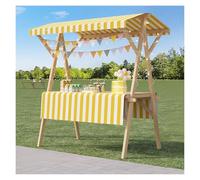 Venditore di legno del carrello pieghevole, bancarella leggera per i gingilli, banco di mostra pieghevole di facile montaggio con tenda