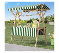 Venditore di legno del carrello pieghevole, bancarella leggera per i gingilli, banco di mostra pieghevole di facile montaggio con tenda