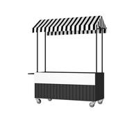 Venditore Mobile Del Carrello Alimentare, Carrello Portatile Con Baldacchino Resistente Alle Intemperie, for Il Mercato, Il Cibo Di Strada E Gli Eventi(Black,130cm/51.1in)