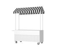 Venditore Mobile Del Carrello Alimentare, Carrello Portatile Con Baldacchino Resistente Alle Intemperie, for Il Mercato, Il Cibo Di Strada E Gli Eventi(White,180cm/70.9in)