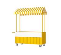 Venditore Mobile Del Carrello Alimentare, Carrello Portatile Con Baldacchino Resistente Alle Intemperie, for Il Mercato, Il Cibo Di Strada E Gli Eventi(Yellow,100cm/39.4in)