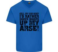 Vendo Le Mie Chitarre? Maglietta In Cotone A V Per Uomini Divertente Chitarrista